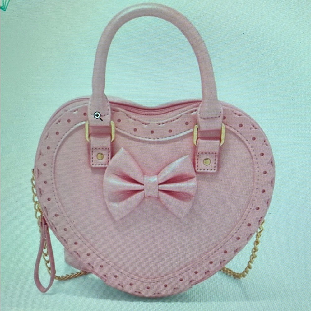 Pink Heart-Shaped Shoulder Bag